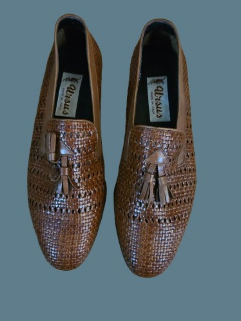 *Ursus Vintage Neva Woven Leather Tassel Loafers handmade in Italy